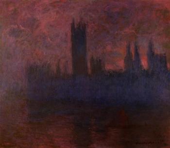 尅勞德 莫奈 Houses of Parliament, London, Symphony in Rose
